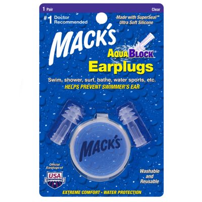 Mack’s Aquablock Ultrasoft Silicone Earplugs Clear 1 Pair