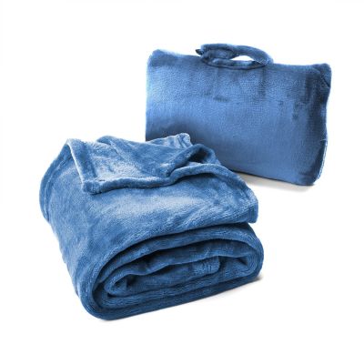 Cabeau 4 in 1 Fold and Go Travel Blanket with Case Blue
