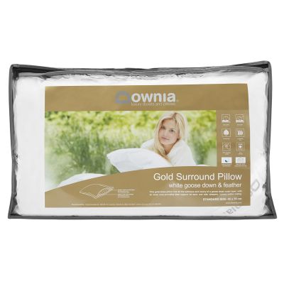 Downia Gold White Goose Down and Feather Surround Pillow