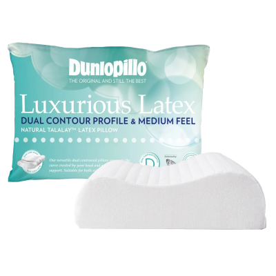 Dunlopillo Luxurious Latex Pillow Contour Dual Profile and Medium Feel Base Image