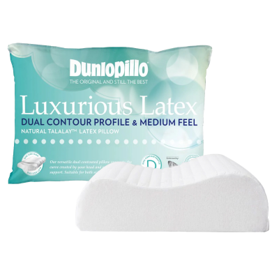 Dunlopillo Luxurious Latex Pillow Contour Dual Profile and Medium Feel Base Image