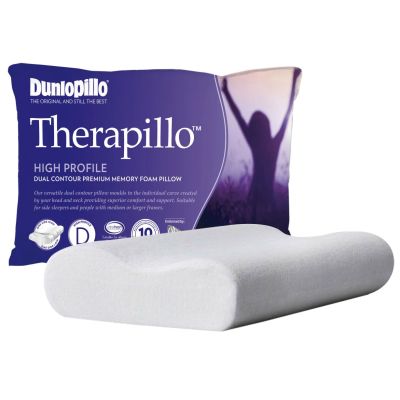 Dunlopillo Therapillo Premium Memory Foam Pillow Contoured High Profile Base Image New