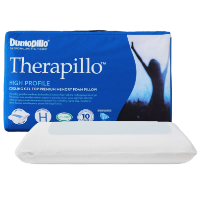 Dunlopillo Therapillo Premium Memory Foam Cooling Gel Pillow High Profile