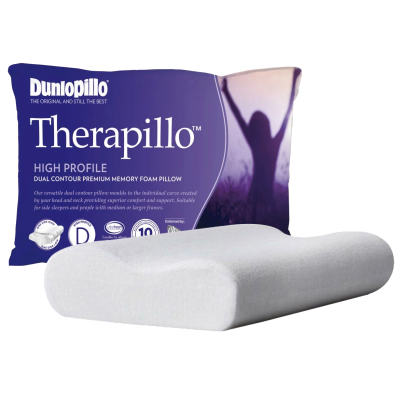 Dunlopillo Therapillo Premium Memory Foam Pillow Contoured High Profile Base Image New N
