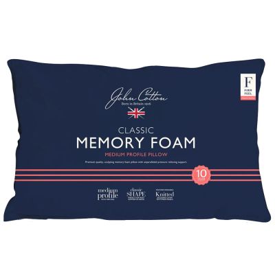John Cotton Classic Memory Foam Pillow Medium Profile Packaging