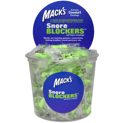 Mack's Tub of Snore Blockers Soft Foam Earplugs N