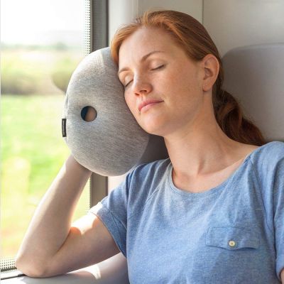 Colour Sleepy Blue Car Power Nap Pillow OSTRICH PILLOW MINI Travel Pillow for Airplanes Neck Support for Flying Office Travel Accessories for Women and Men 