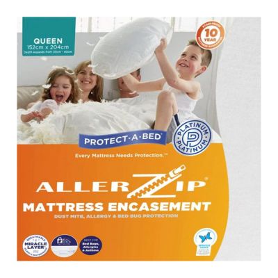 Protect-A-Bed Allerzip Smooth Anti-Allergy Fully Encased Waterproof Mattress Protector