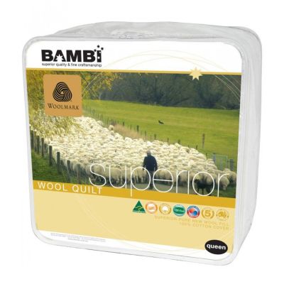 Bambi Gold Woolmark Superior Wool Quilt 300 to 730 gsm options