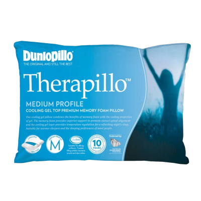 Dunlopillo Therapillo Premium Memory Foam Cooling Gel Pillow Medium Profile
