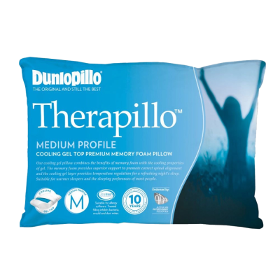 Dunlopillo Therapillo Premium Memory Foam Cooling Gel Pillow Medium Profile