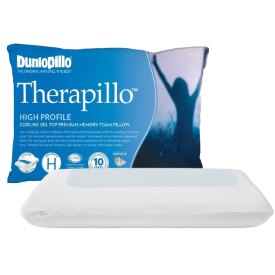 Dunlopillo Therapillo Premium Memory Foam Cooling Gel Pillow High Profile Base Image N