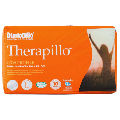 Dunlopillo Therapillo Premium Memory Foam Pillow Low Profile