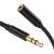 3.5mm Male to Female Black Audio Extension Cable 1.8m