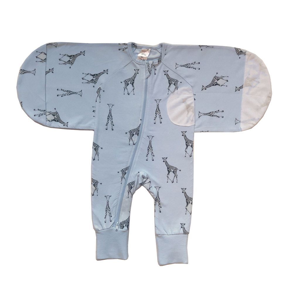 Plum Blue Giraffe Swaddle Suit 0.5 Tog
