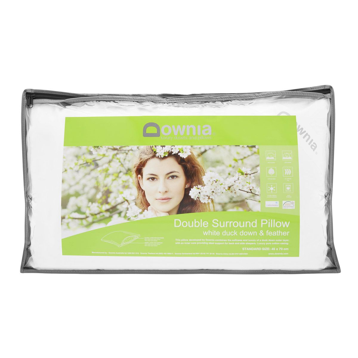 Downia Double Duck Down Surround Pillow Feather and Down Pillows Pillows