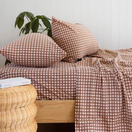Bambury Gingham Cotton Flannelette Sheet Set