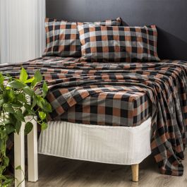 Park Avenue Plaid Egyptian Cotton Flannelette Sheet Set