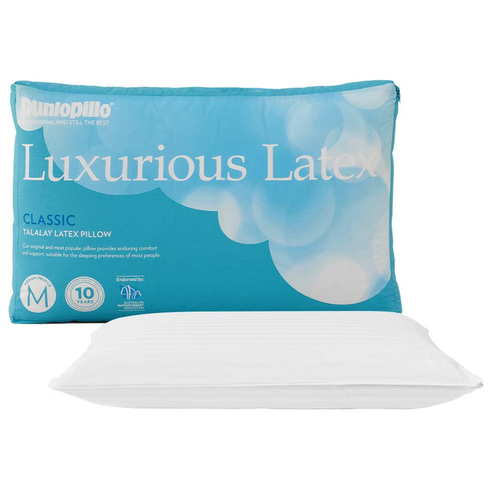 Dunlopillo Luxurious Classic Latex Pillow Medium Profile and Medium Feel