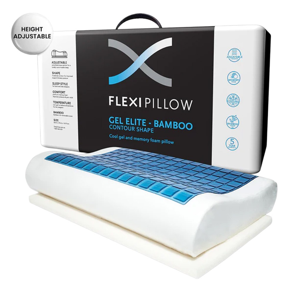 Flexi Gel Adjustable Contoured Memory Foam Pillow