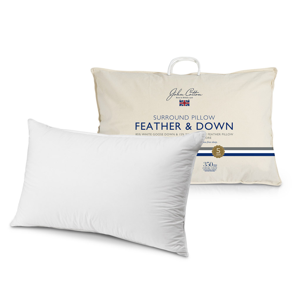 John Cotton Supreme Luxury 85 White Goose Down & Feather Pillow