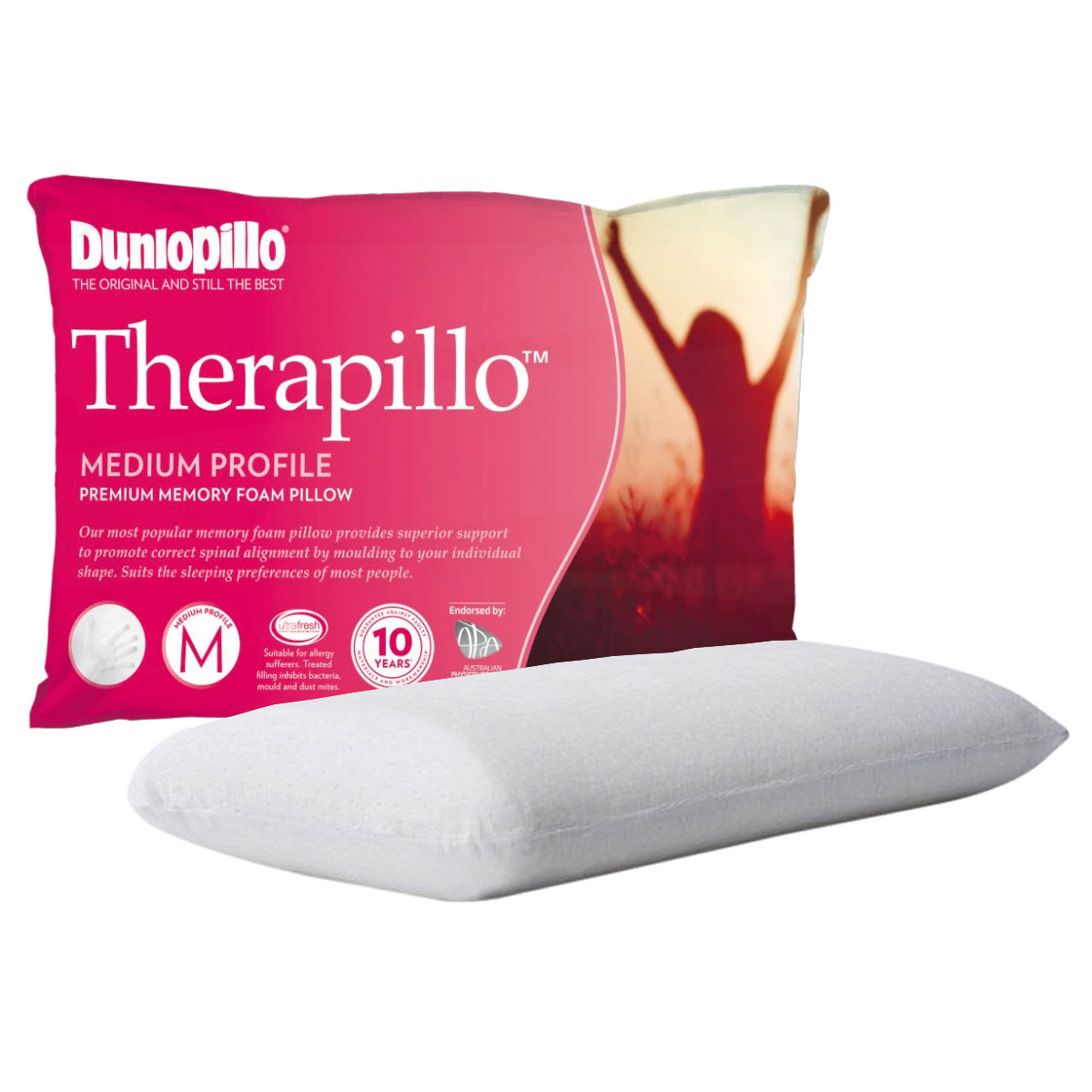 Dunlopillo Therapillo Premium Memory Foam Pillow Medium Profile eBay