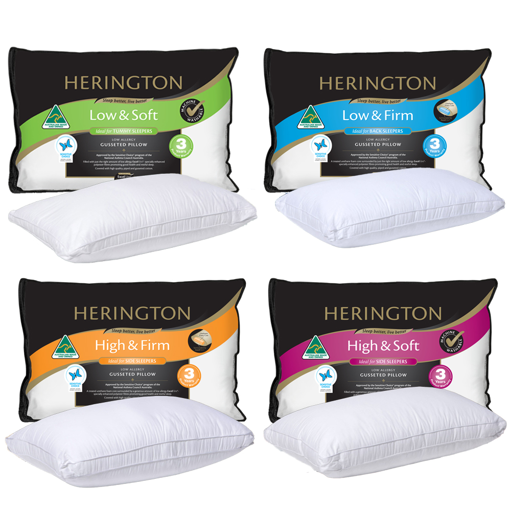 Herington ExcelFibre Gusseted Pillow Profile and Firmness Options