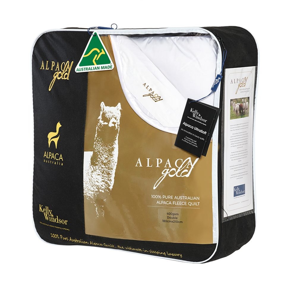 Kelly and Windsor Gold His and Hers Alpaca Quilt