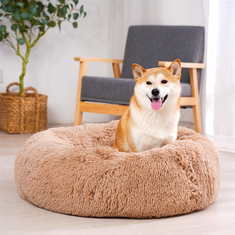 Paw Paws Non Slip Plush Faux Fur Pet Donut Bed