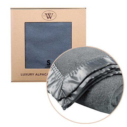 Wooltara Luxury 350 GSM Alpaca Wool Blanket Dark Grey